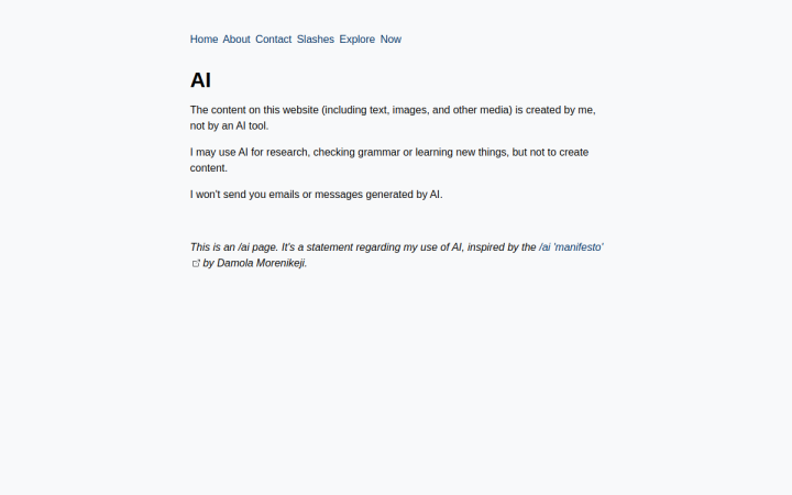 Screenshot of AI