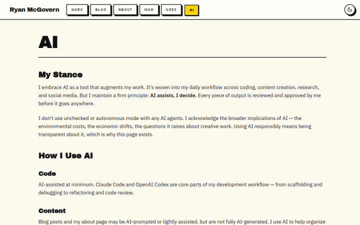 Screenshot of AI
