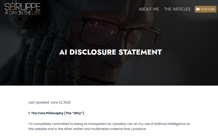 Screenshot of AI Disclosure Statement